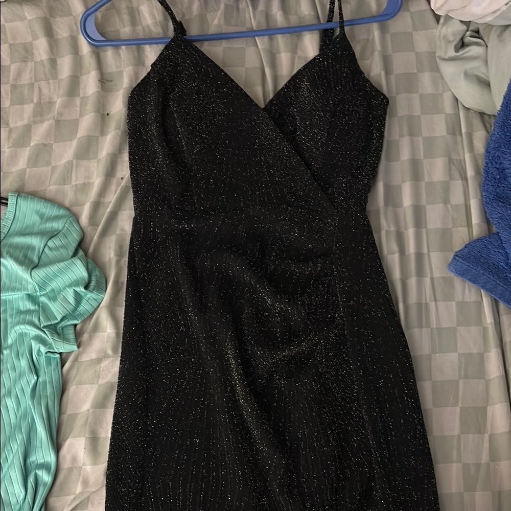 Stunning Black Glitter Evening Gown